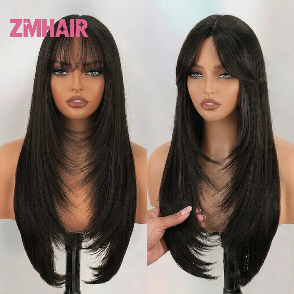 6*6 Silk Top Virgin European Human Hair Wig Bangs Natural Hairline Silk Base Glueless Elastic Cap Breathable Wear To Go Wig For