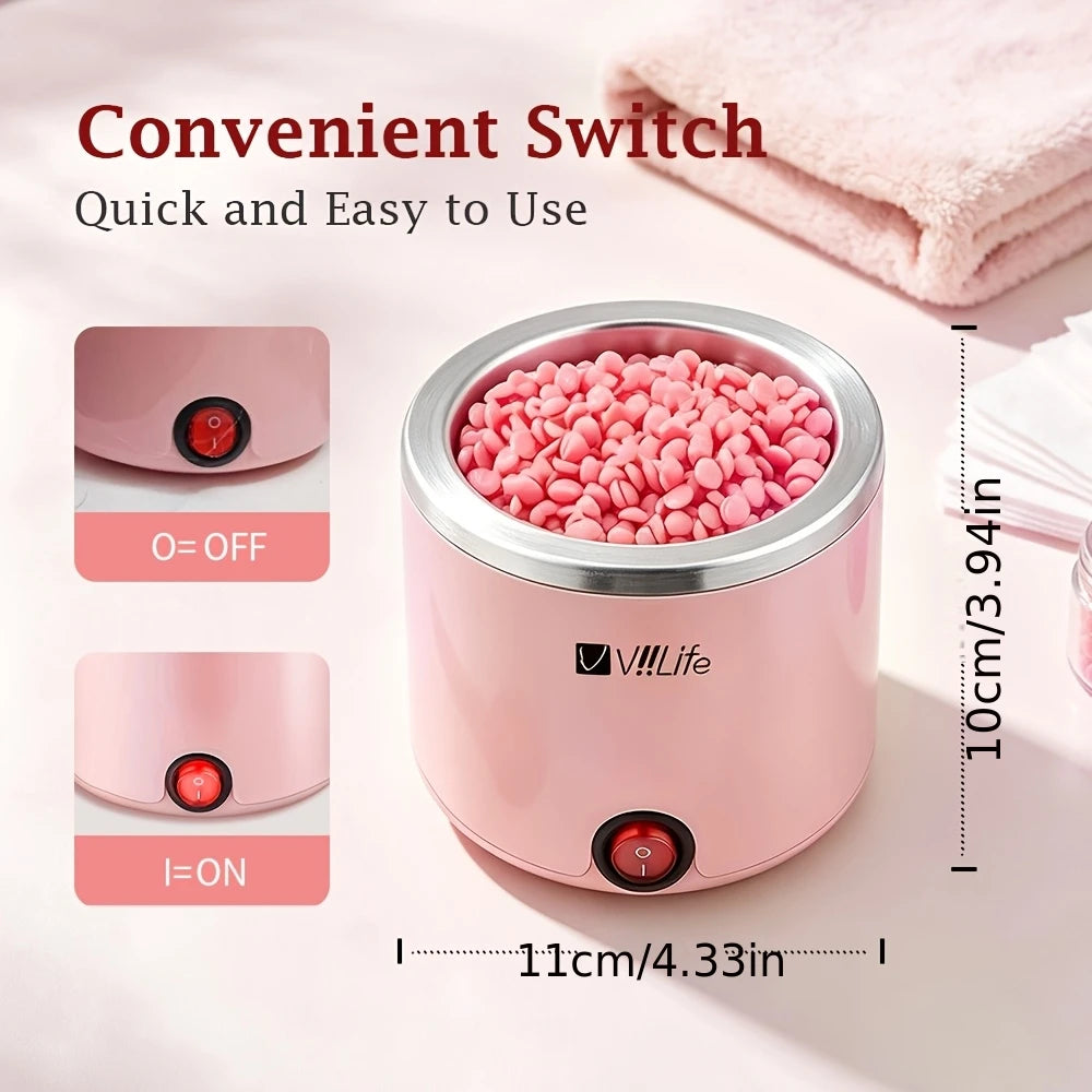 Wax Kit Hard Wax For Hair Removal 6 Packs Wax Beads Waxing Kit For Women Hot Wax Warmer Pot For Face, Eyebrow, Body, Bikini With 20 Pcs Wood Sticks And10 Pcs Nose Wax Sticks