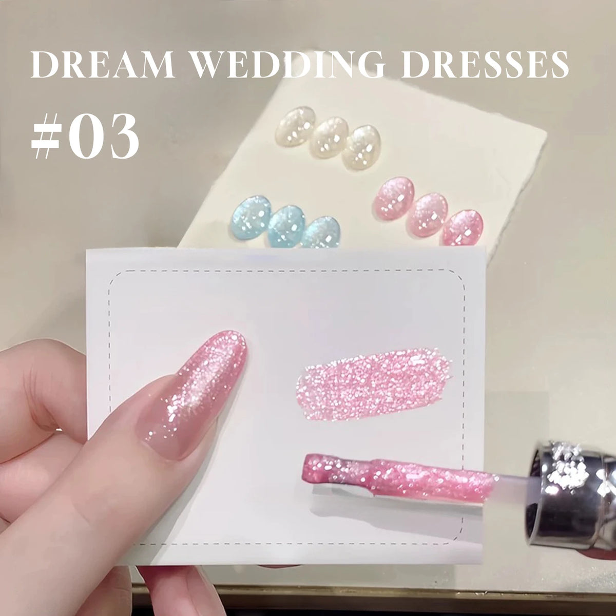MN 1-9PCS Pink Blue White Green Color Series Gel Nail Polish With Strobe Glitter Brocade Diamond Gel Polish