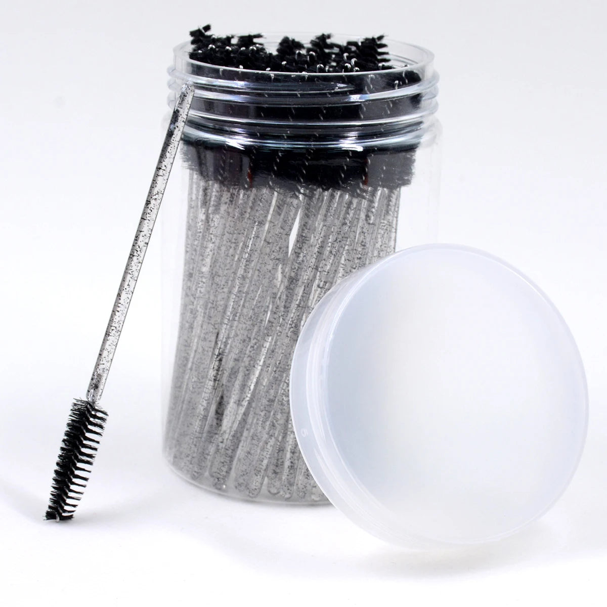 50pcs Crystal Eyelash Brushes With Contianer Disposable Lash Mascara Wands In Case Micro Makeup Applicators  Beauty Tools
