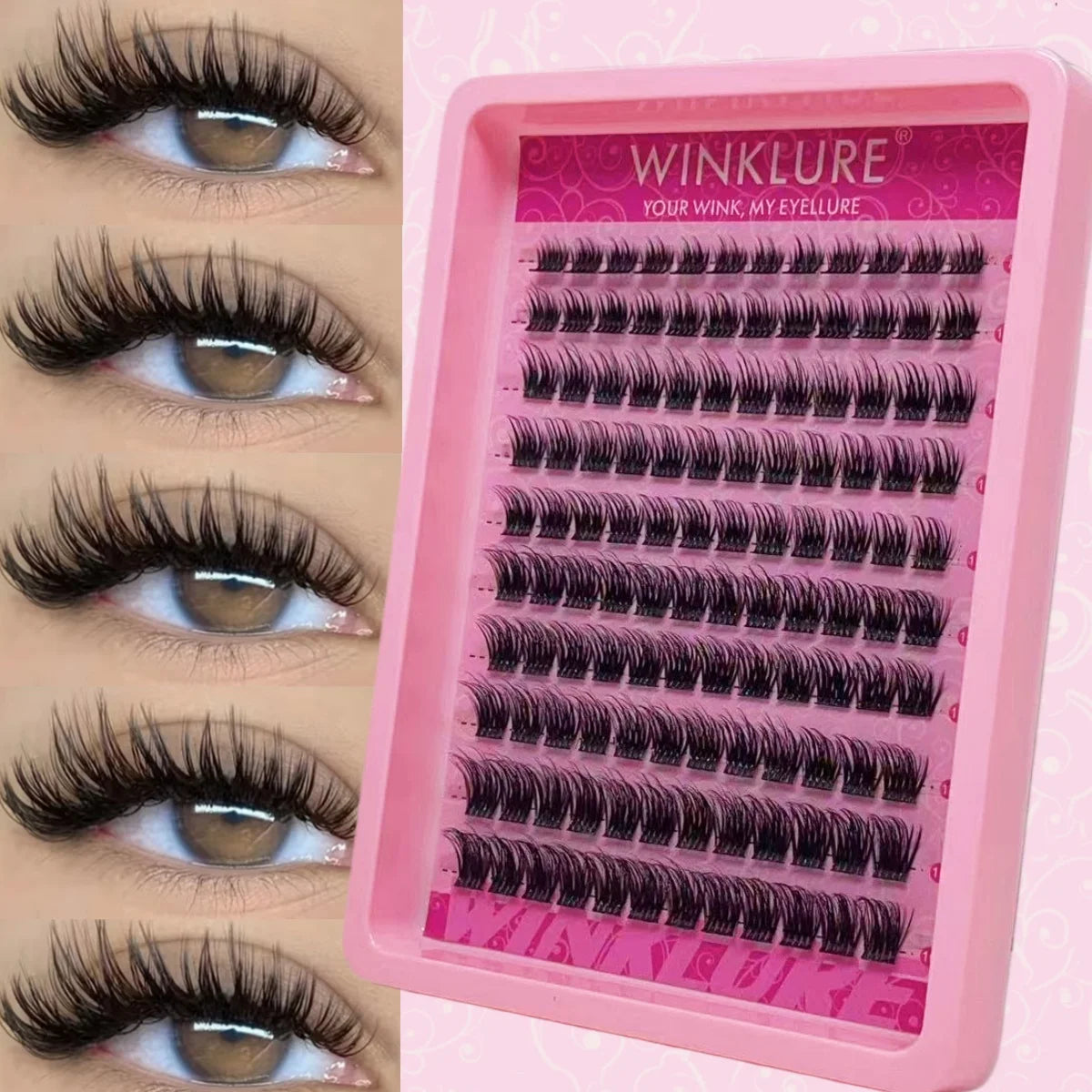 WINKLURE Clusters of False Eyelashes, 8-16Mm, Natural And Thin, Reusable, Perfect for Halloween, Christmas, Valentine'S Day Gift