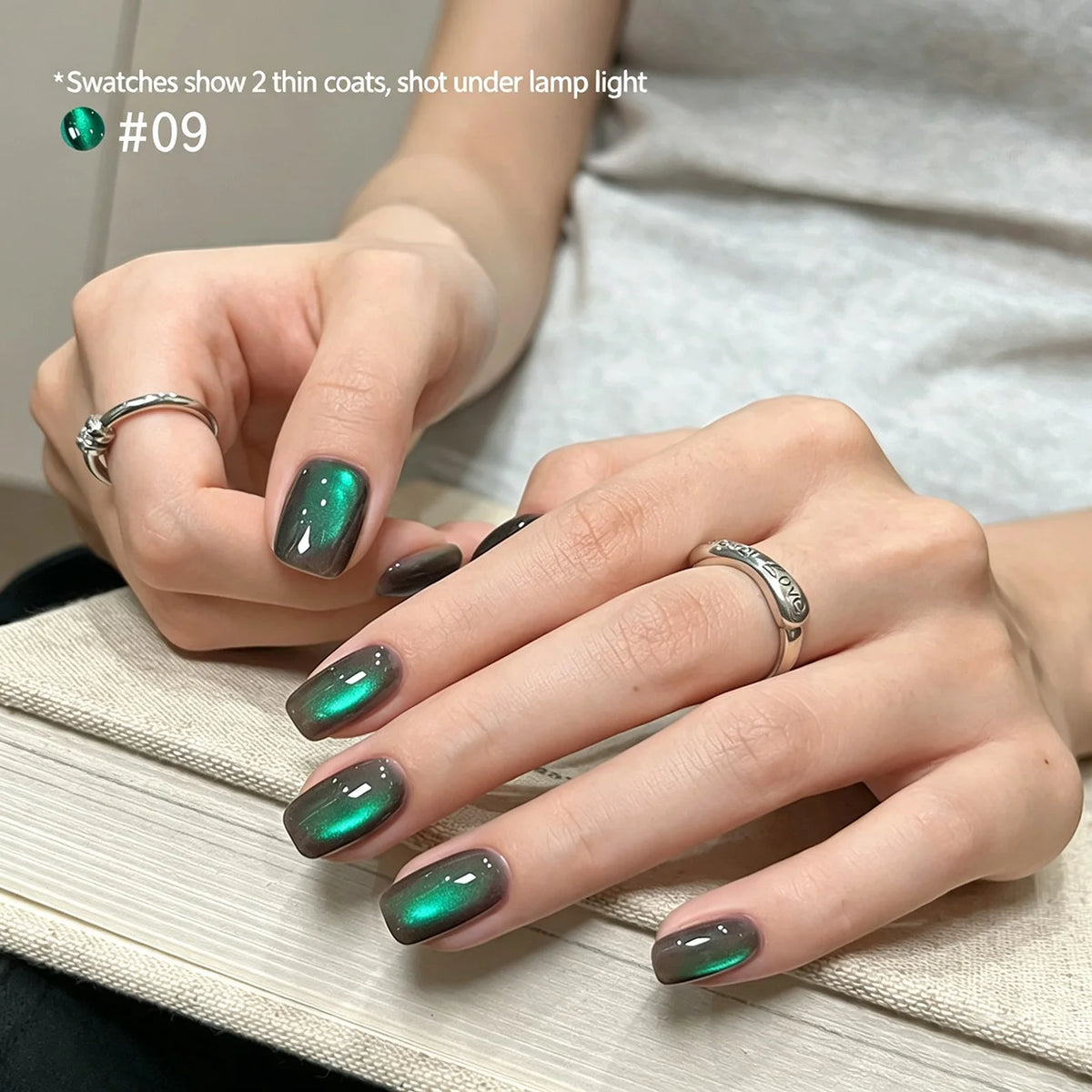 MIANEL 10ML Autumn Crushed Glitter Cat Eye Gel Nail Polish Whitening Nail Polish Christmas Decor Green Nails