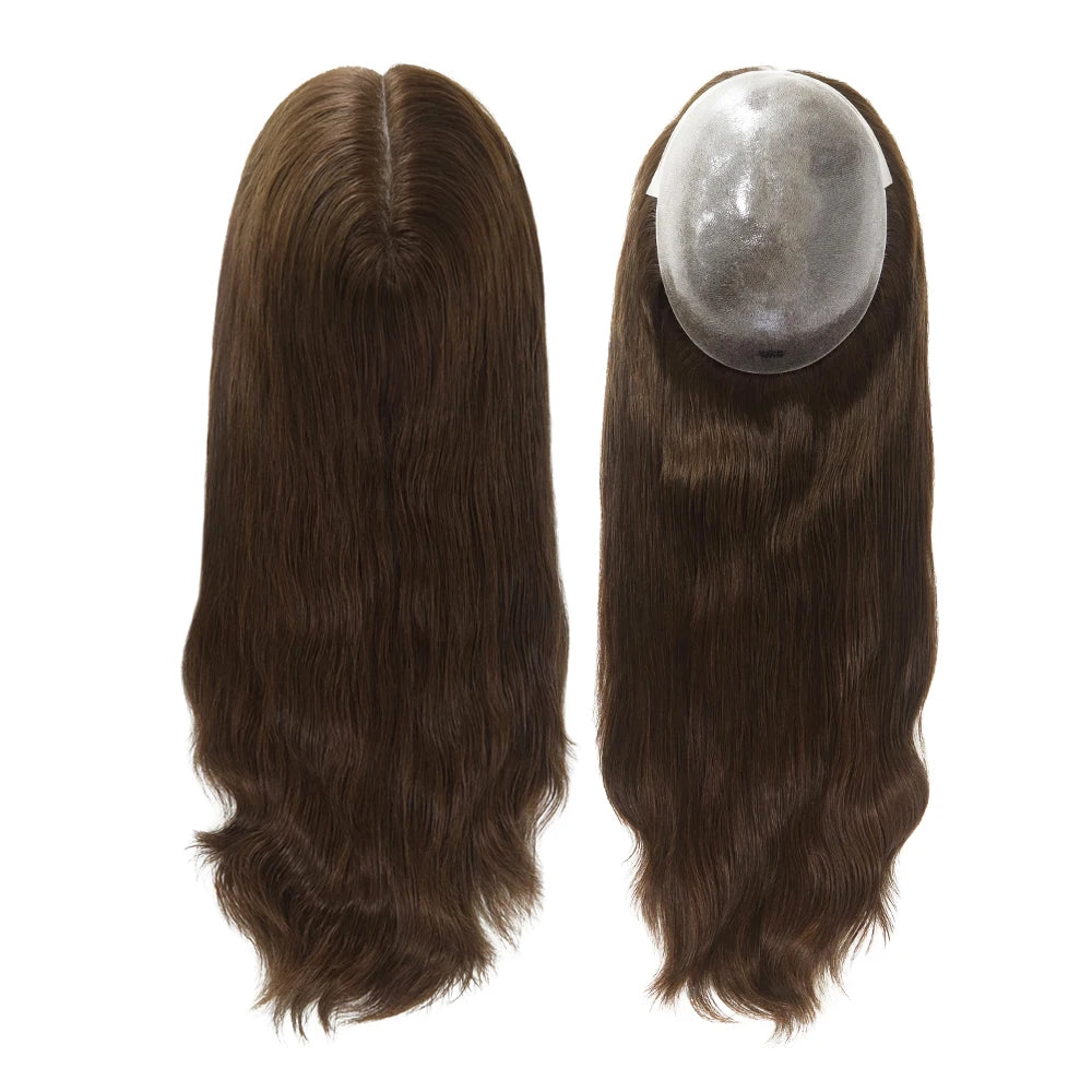 TP22- 18" Thin Skin Toupee For Women 7x9" Polyskin Brazilian Hair Human Hair Toppers