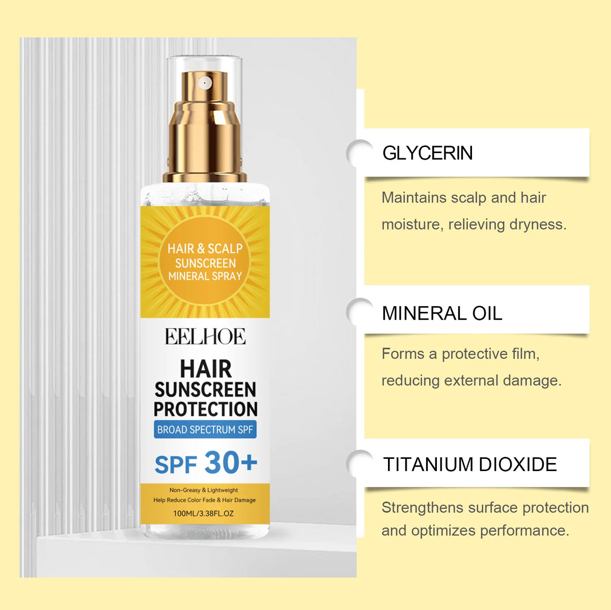 Scalp Treatment Spray Hair Care Leave-in Conditioner Nourishing Smoothing Shine Daily Hydrating Frizz Control Lightweight Serum