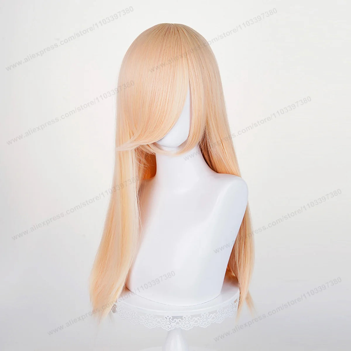 60cm Long Straight Cosplay Synthetic Wig With Bangs Golden Yellow Green Blonde Purple Heat Resistant Hair Anime Wigs + Wig Cap