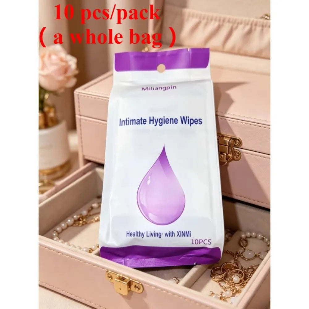 Portable independent single-pack feminine intimate wipes; sports; period cleaning and soothing; daily intimate care essentials
