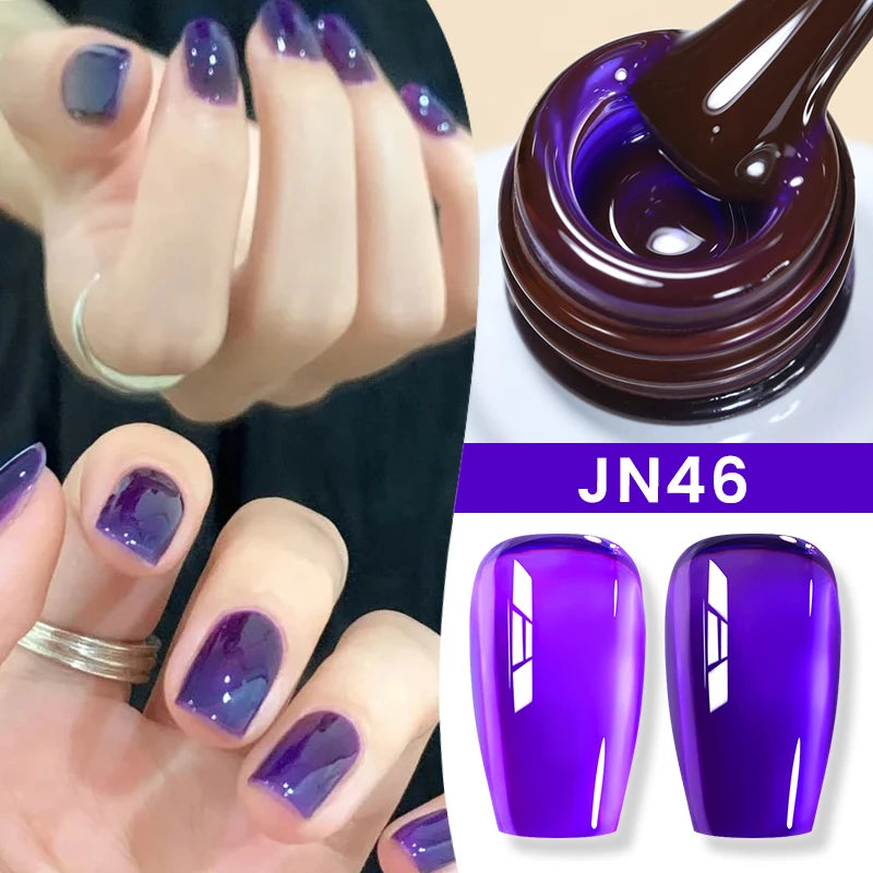 BORN PRETTY Jelly Nude Gel Nail Polish 10ml Light Pink Peach Translucent Color UV Light Cure Gel Varnish Nail Art DIY at Home
