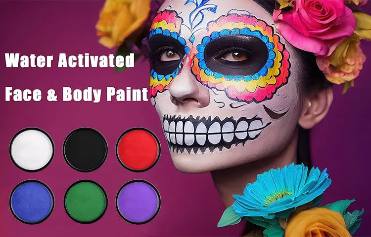 30g Monochrome Water Soluble Face Body Paint Vibrant DIY Makeup for Christmas Parties Long-Lasting Professional Quality Cosmetic