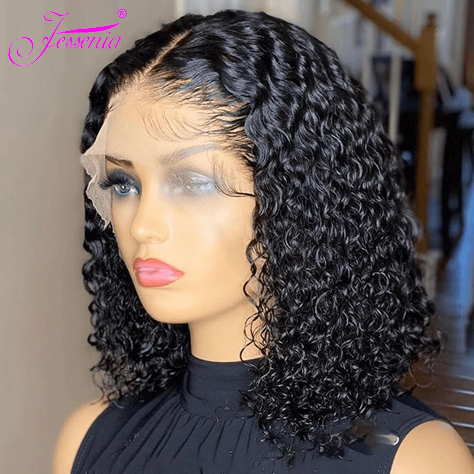 Glueless Kinky Curly Wig 13X6 Human Hair Ready To Wear Frontal Wigs Deep Curls Lace Closure Wig For Women Tissage Cheveux Humain