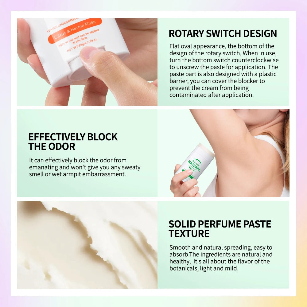 Natural Deodorant Long-lasting Fragrance Eliminate Odors Natural Plant Components Smells Fresh Fragrant Deodorant For Men Women