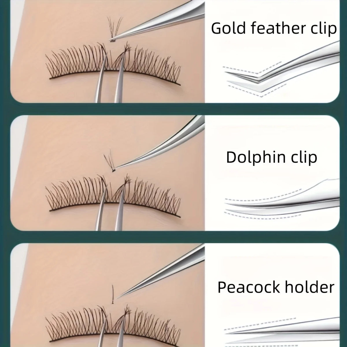 Stainless Steel High-Precision Grafting Eyelash Tweezers with Golden Feathers Professional Makeup Tool for Synthetic Hair Gifts