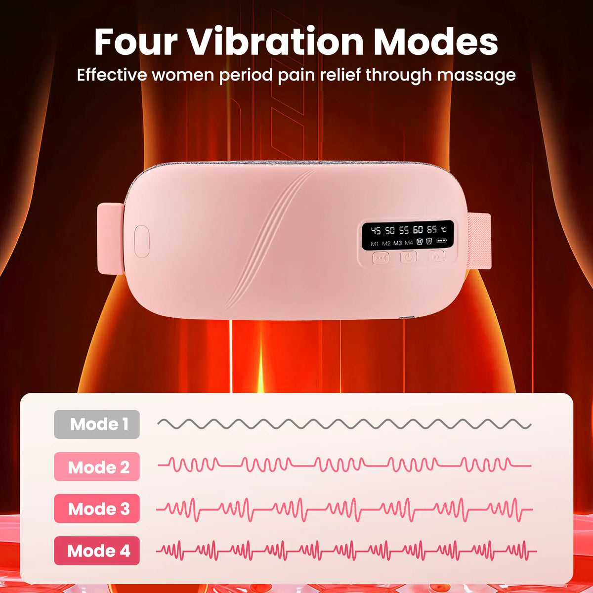 Portable Electric Heating Pad Menstrual Cramp Massager Women Period Care Hot Compress Device Vibration Abdominal Warm Palace Bel