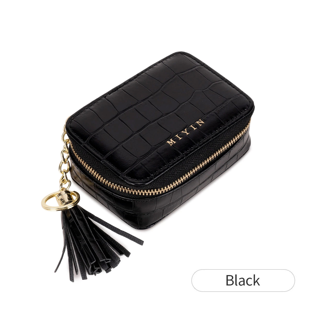 Mini Lipstick Makeup Bag Multifunctional Portable Travel Organizer Crocodile-Patterned PU Leather Womens Toiletry Bag Coin Purse