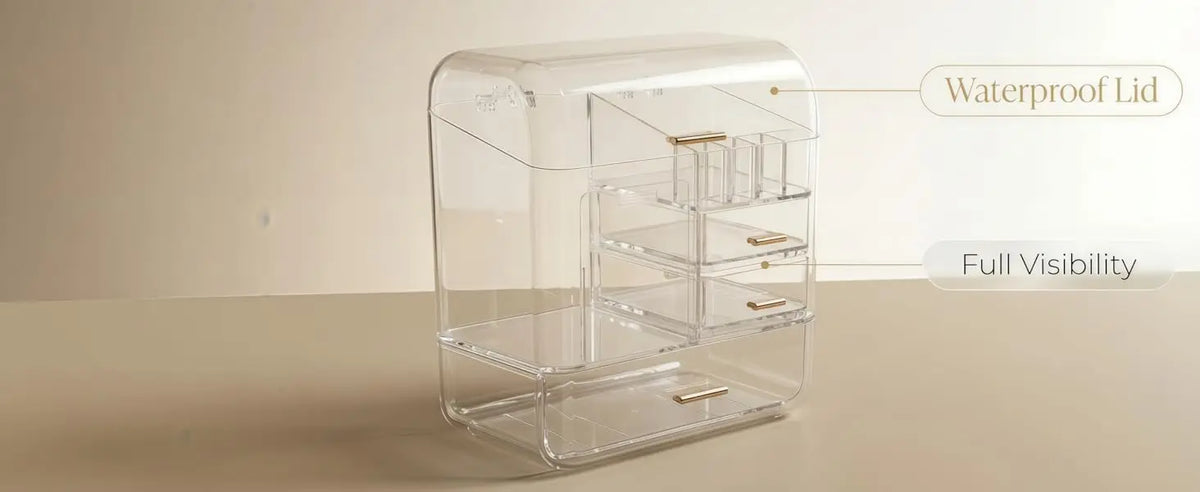 2026 New Cosmetic Storage Box Transparent Integrated Acrylic Eyebrow Pencil Lipstick Skincare Storage Organizer