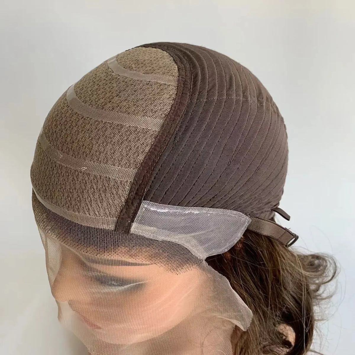 #4 Brown Color Silk Top Silicone Cap Medical Gluless Wig Replacement European Human Hair For Alopecia Or Cancer