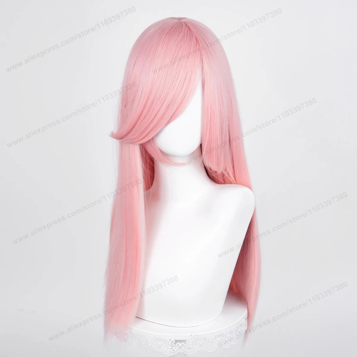 60cm Long Straight Cosplay Synthetic Wig With Bangs Golden Yellow Green Blonde Purple Heat Resistant Hair Anime Wigs + Wig Cap