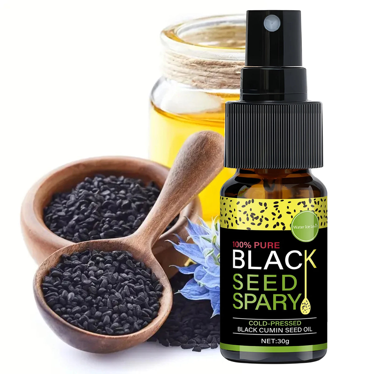 100% Pure Black Seed Oil Spray - Cold-Pressed Hair Treatment, Deep Nourishment, Frizz Control, Winter Shine Care