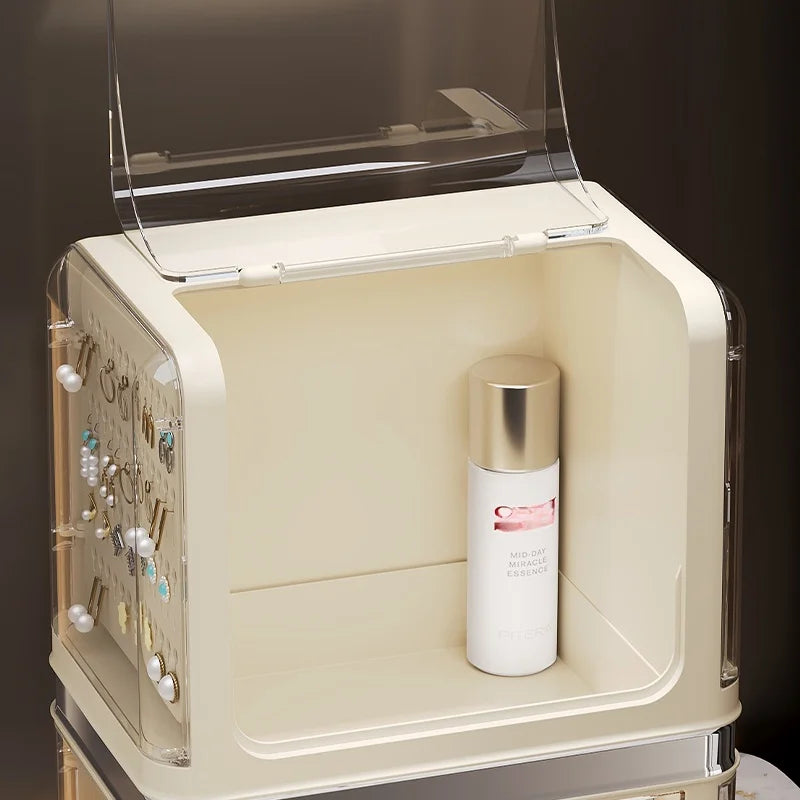 Storage box, cosmetics desktop, dust-proof, high-end drawer-type dressing table, lipstick and skin care products