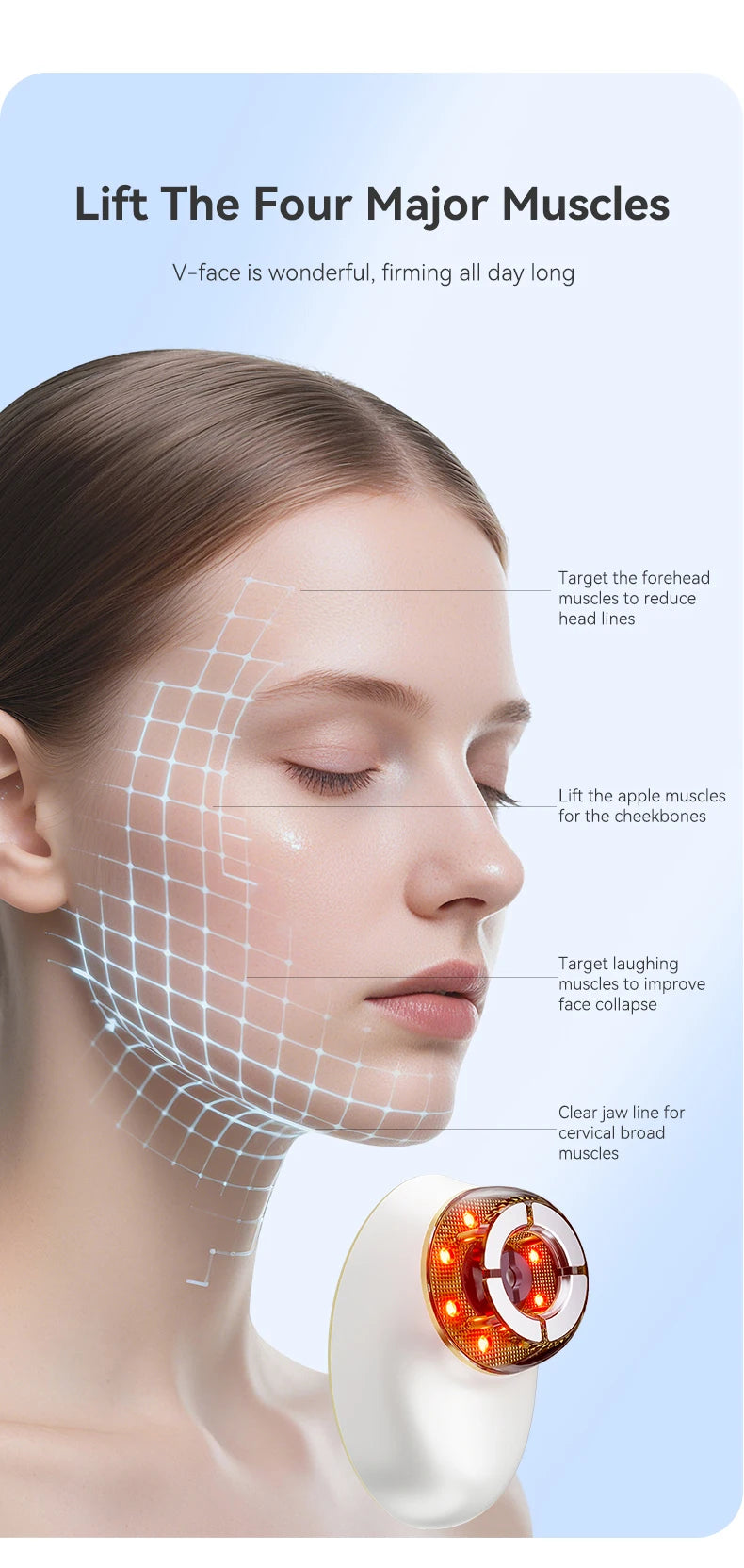 7 In 1 EMS Face Body Sculpting Massager With 3-Level Suction Strength Adjustment Function Used For Face Skin Tightening