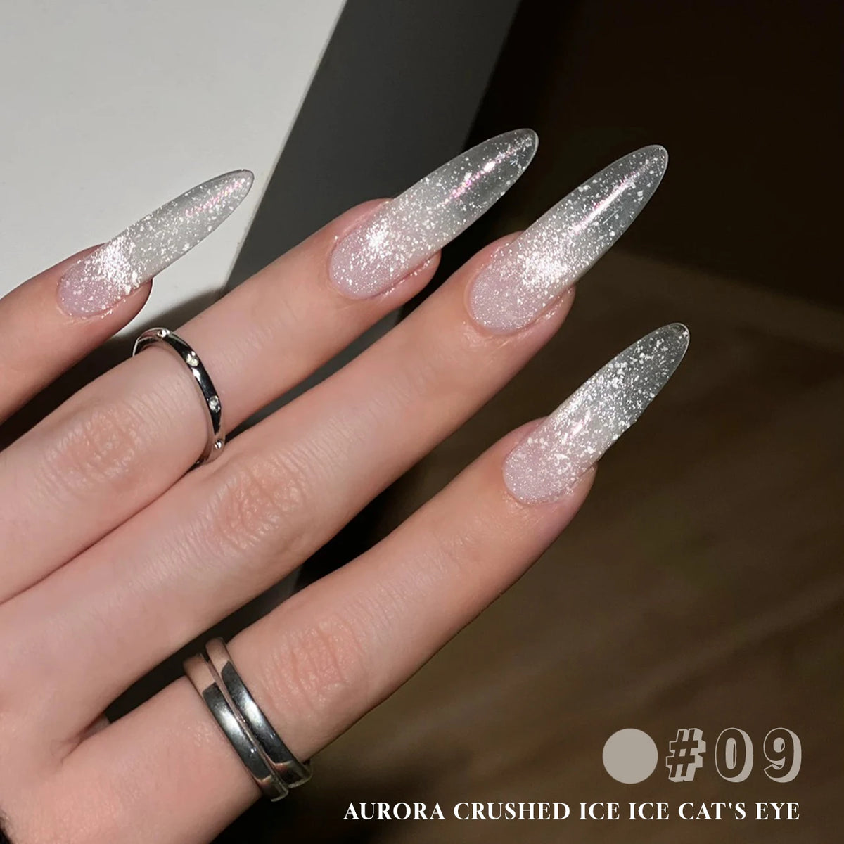 MIANEL 2026 New 12ML Aurora Night Cat Eye Gel Nail Polish Flash Sparkle Holographic Crystal Dual Light Silk Glass Bead Nail Art