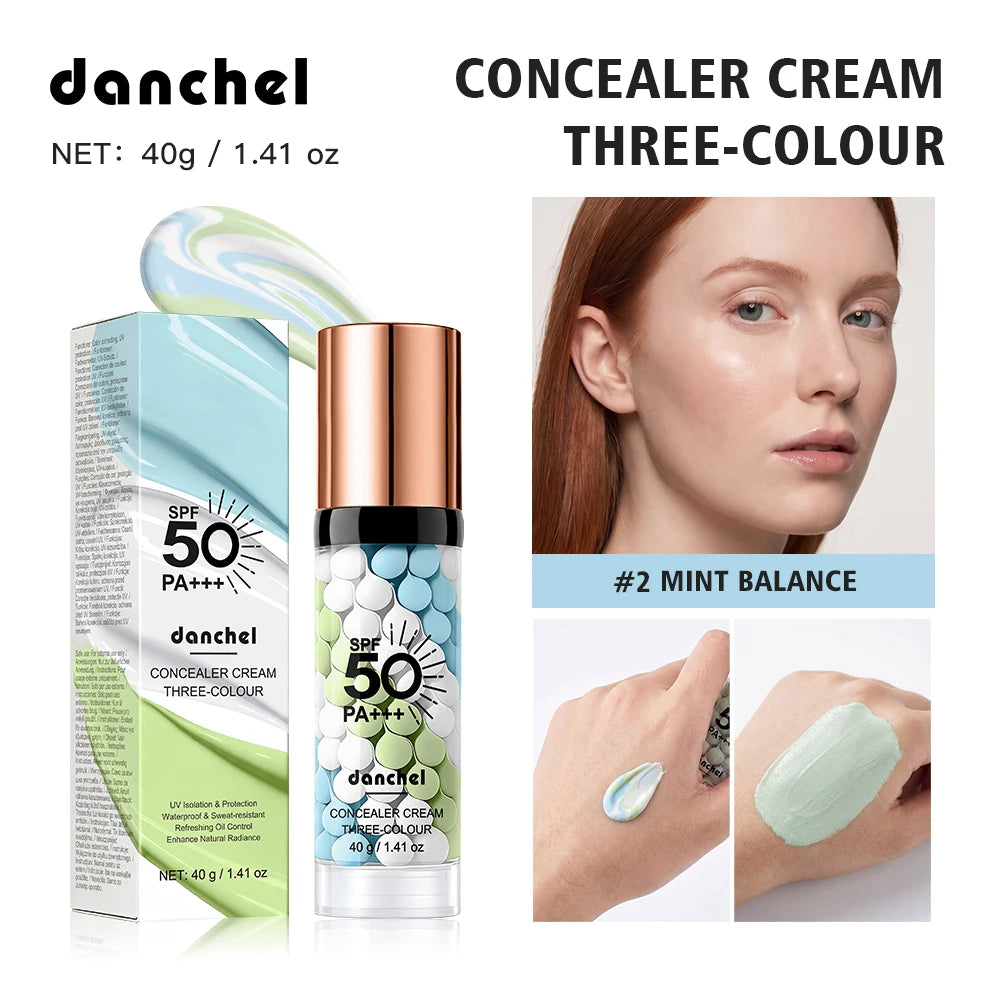 Three Color Press Release Cream Concealer Isolation Makeup Facial Base Brightening Hydrating Liquid Concealer Face Primer Glow