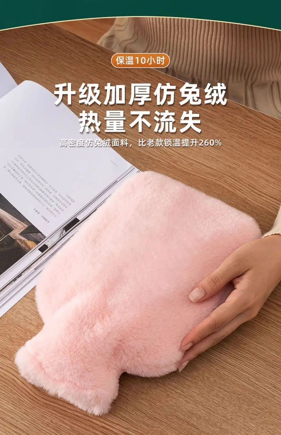 2025 Hot Water Bottle with Cover 1L for Bed Hand Foot Warmer Hot Water Bag Neck Shoulder Pain Menstrual Cramps Hot Compress