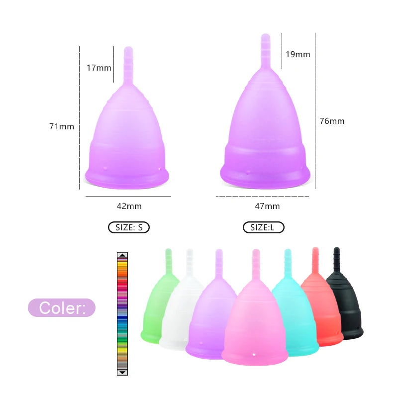 Feminy Menstrual Cup L - Medical Grade Silicone Soft Vaginal Tampon for Women Period Cup Certified Safe for Female Hygiene