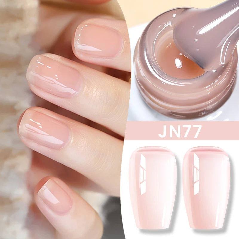 BORN PRETTY Jelly Nude Gel Nail Polish 10ml Light Pink Peach Translucent Color UV Light Cure Gel Varnish Nail Art DIY at Home