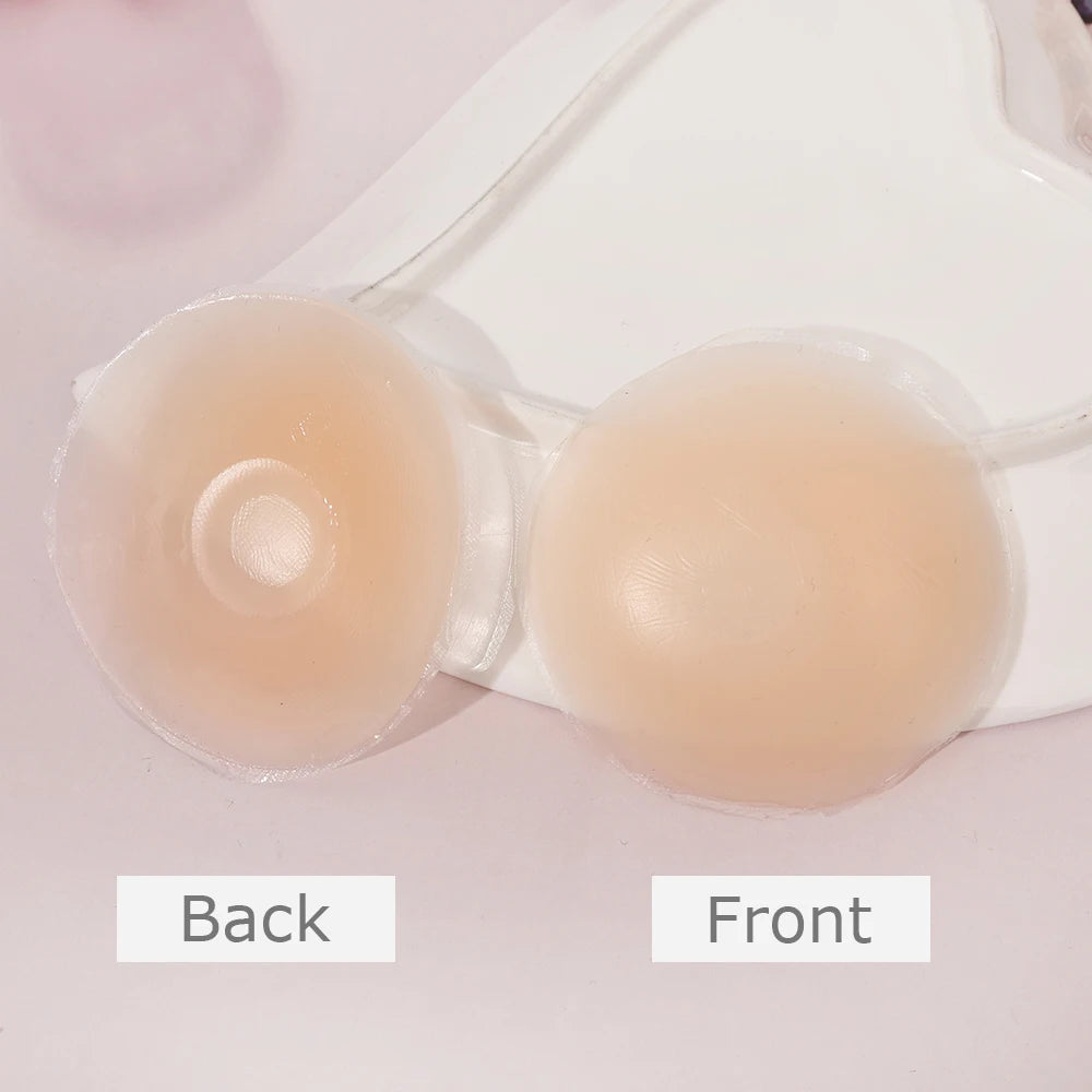 Round Reusable Breast Petals Lift Invisible Silicone Bra-less Pasties Pad Nipple Cover Invisible Petal Adhesive Stick on Bra