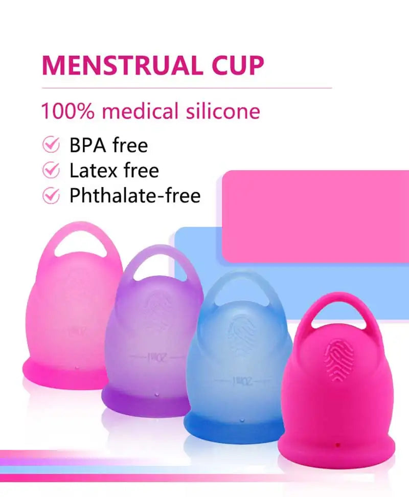 Menstrual Cup With Storage Case Medical Silicone Menstrual Cup Sterilizer Cup Women's Health Care Period Accessories Kit