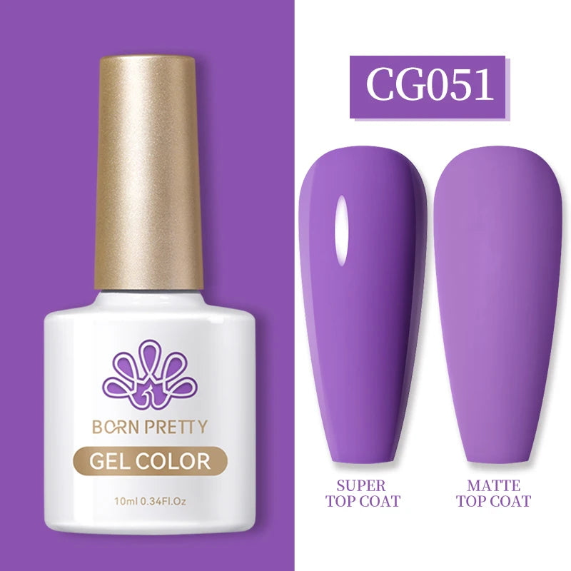 BORN PRETTY 10ml Gel Nail Polish Gel 130 Colors Semi Permanent Solid Nail Gel Varnish Soak Off UV Gel for Base Top Coat