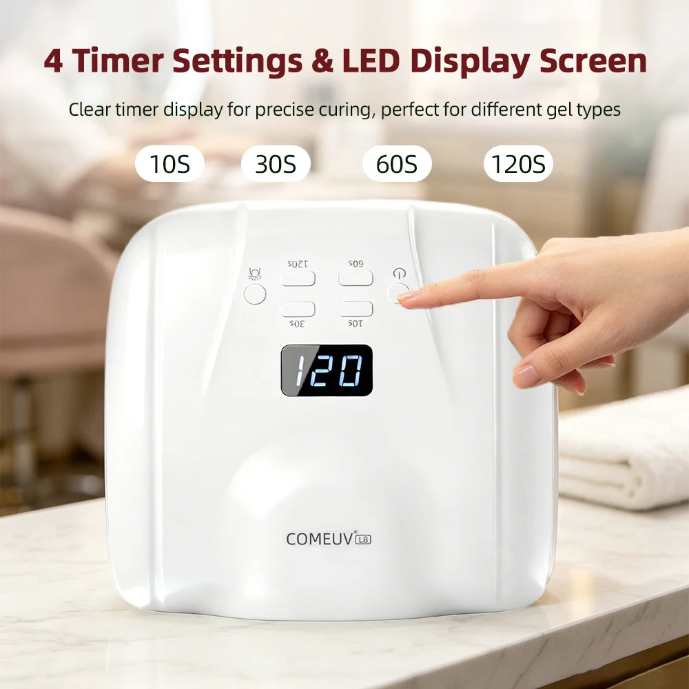 2‑in‑1 Auto‑Sensor UV LED Nail Dryer 78LED Dual Port for Single Finger Toe Full Hand Gel Curing Manicure Pedicure Home Salon