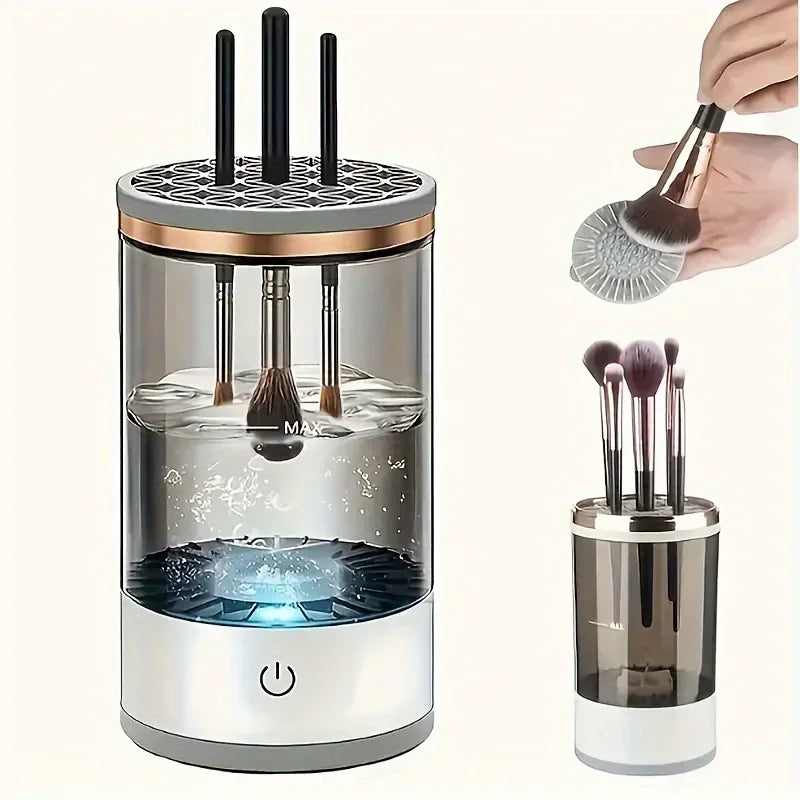 USB Powered Brush Washer Dryer Odorless Battery-Free Makeup Cleaner Plug-and-Play Essential Beauty Accessory