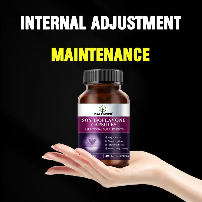 Soy Isoflavone Capsules - Women's Health Hormone Balance Improve Mood, Menstrual & Menopausal Discomfort, Nutritional Supplement