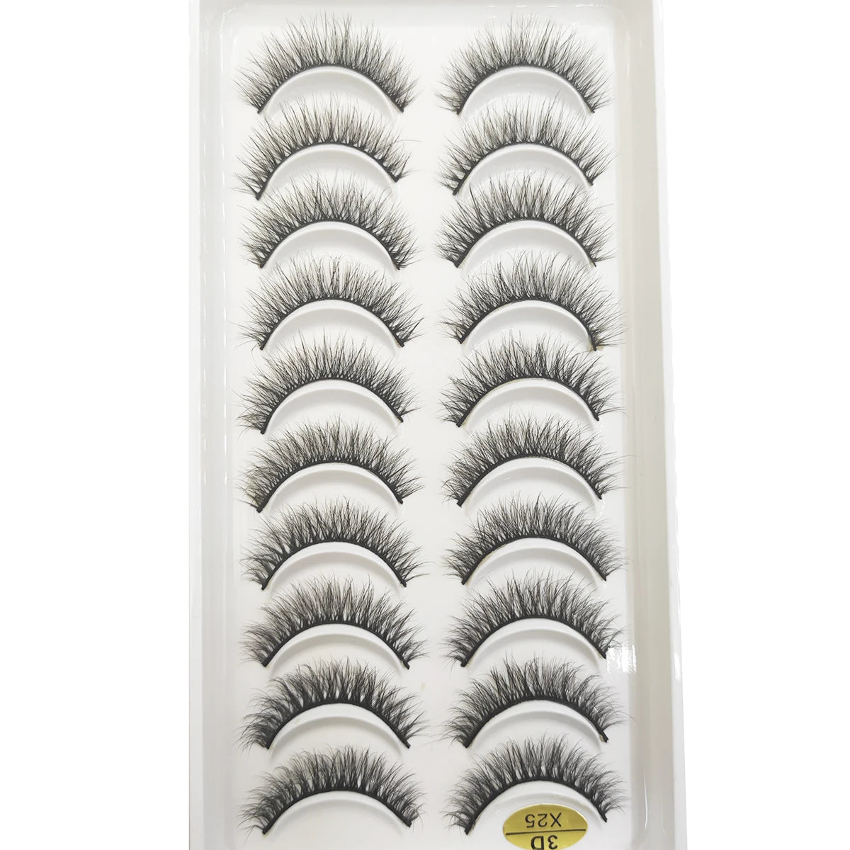 10 Pairs Natural 3d Mink Lashes Soft False Eyelashes Cross Messy Dense Eye Lashes Extension Makeup Faux Cils Cat Mini