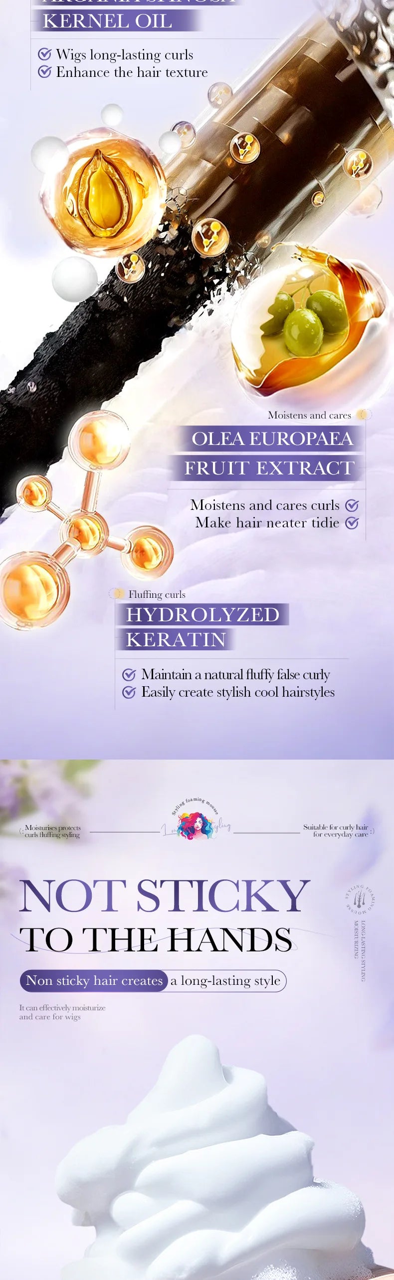 Volumizing Hair Mousse 150ml - Lightweight Styling Foam for Lift & Hold, Refreshing & Long-Lasting Control, Reduces Frizz