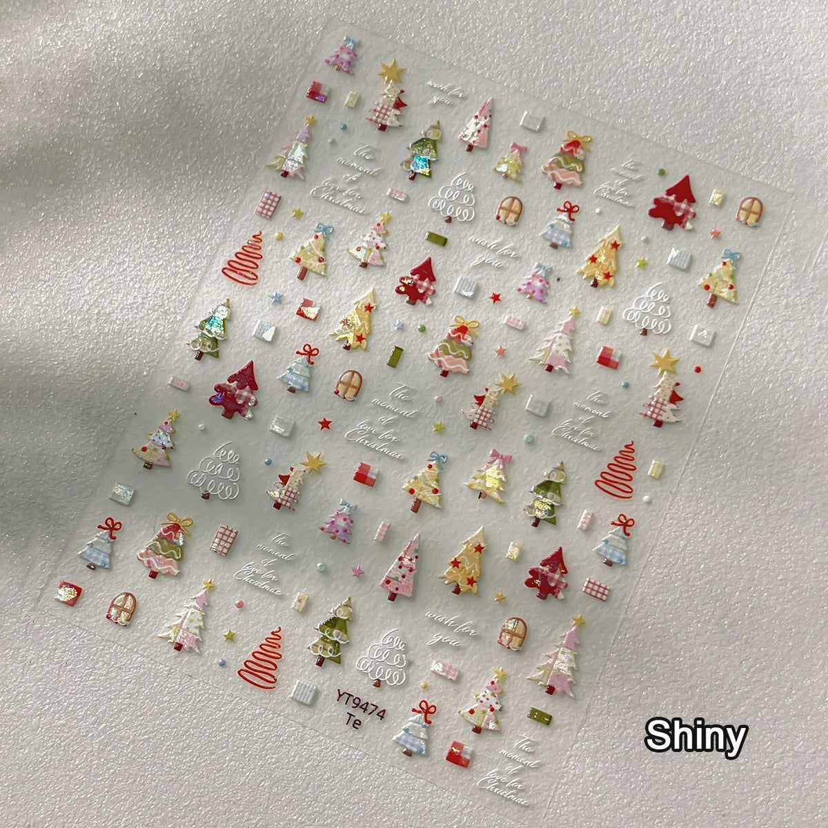 Christmas Wreath Snowman Xmas Tree Bowknot Snowflakes Gingerbread Man Bear Star Bell Apple Nail Art Charms Stickers Phone Decals