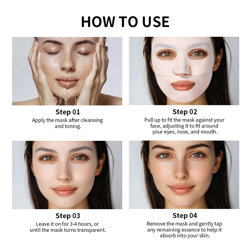 Peel Off Overnight Facial Mask Collagen Jelly Cream Night Wrapping Mask Sheet Mask Hydrating Moisturizing Facial Christmas Gift