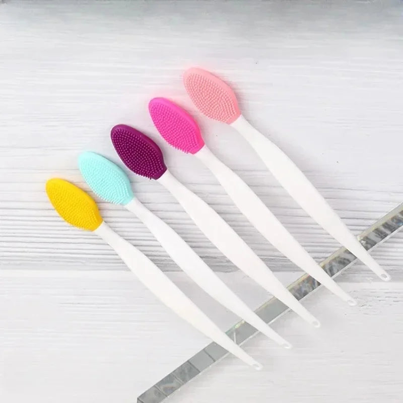 1-5pcs Skin Care Lip Exfoliating Facial Cleansing Face Scrub Nose Brush Blackhead Remove Silicone Double-Sided Skin Care Tool