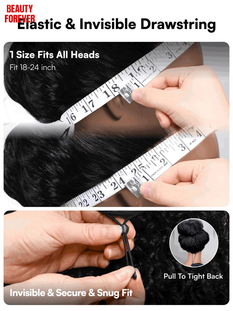Beautyforever Burmese Curly Glueless Wig Finger Coily Ends 100% Human Hair Black to Chestnut Brown 7x5 Pre Cut Lace Wig 180%
