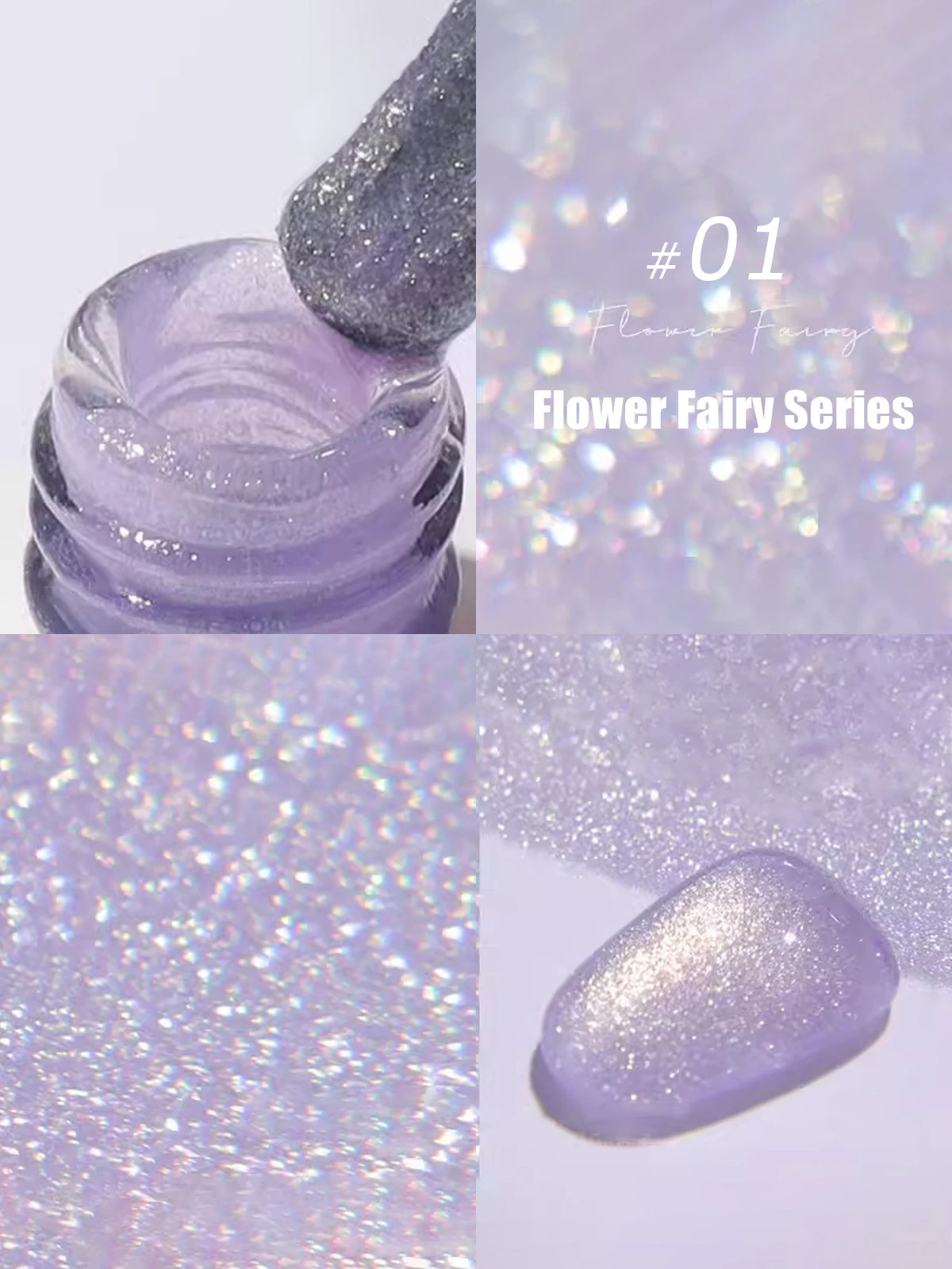 MN 1-9PCS Pink Blue White Green Color Series Gel Nail Polish With Strobe Glitter Brocade Diamond Gel Polish
