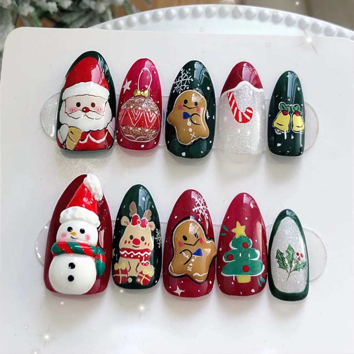 2025 Halloween False Nails European Ghost Witch Pumpkin Almond Fake Nails Tips Wearable Detachable Press on Nails for Women