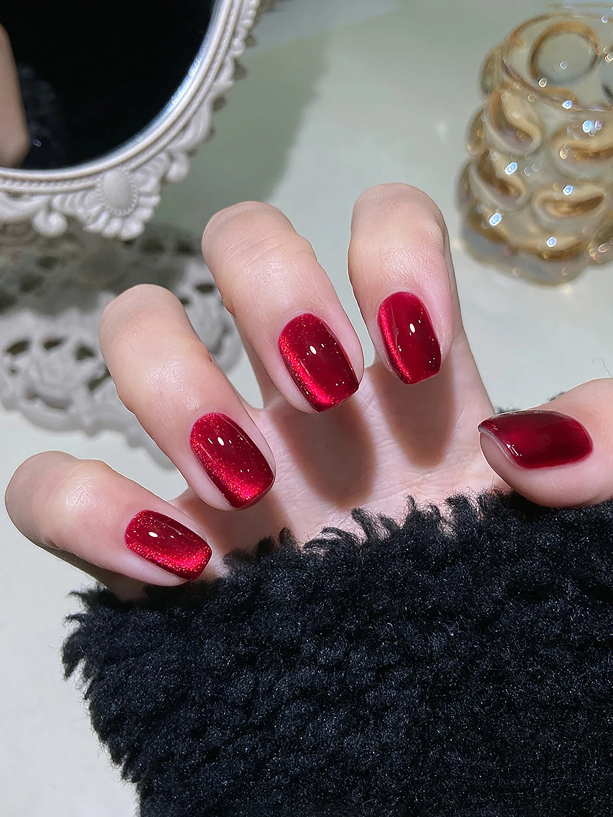 1-12pcs WS Autumn Winter Nails Golden Red Cat Eye Gel Nail Polish Whitening Popular Dopamine Nail Shop Nail Art Nail Supplies