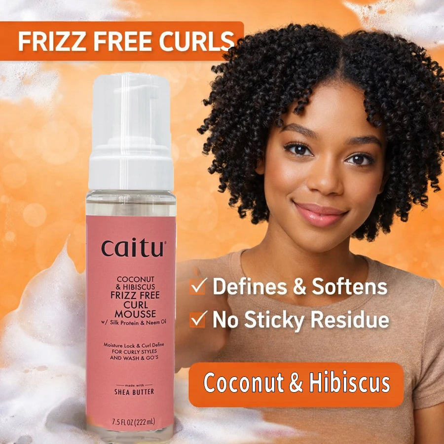 Curl Mousse for Curly & Textured Hair, Frizz Control Styling Foam, Lightweight Hold & Shine, Non Sticky Non Flaking for Curls Wa
