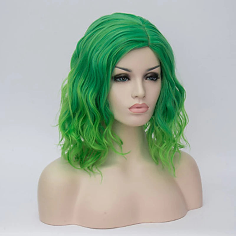 HAIRJOY Black White Wigs for Women Blue Pink Purple Green Multicolored Synthetic Hair Wig Cosplay Wigs Halloween