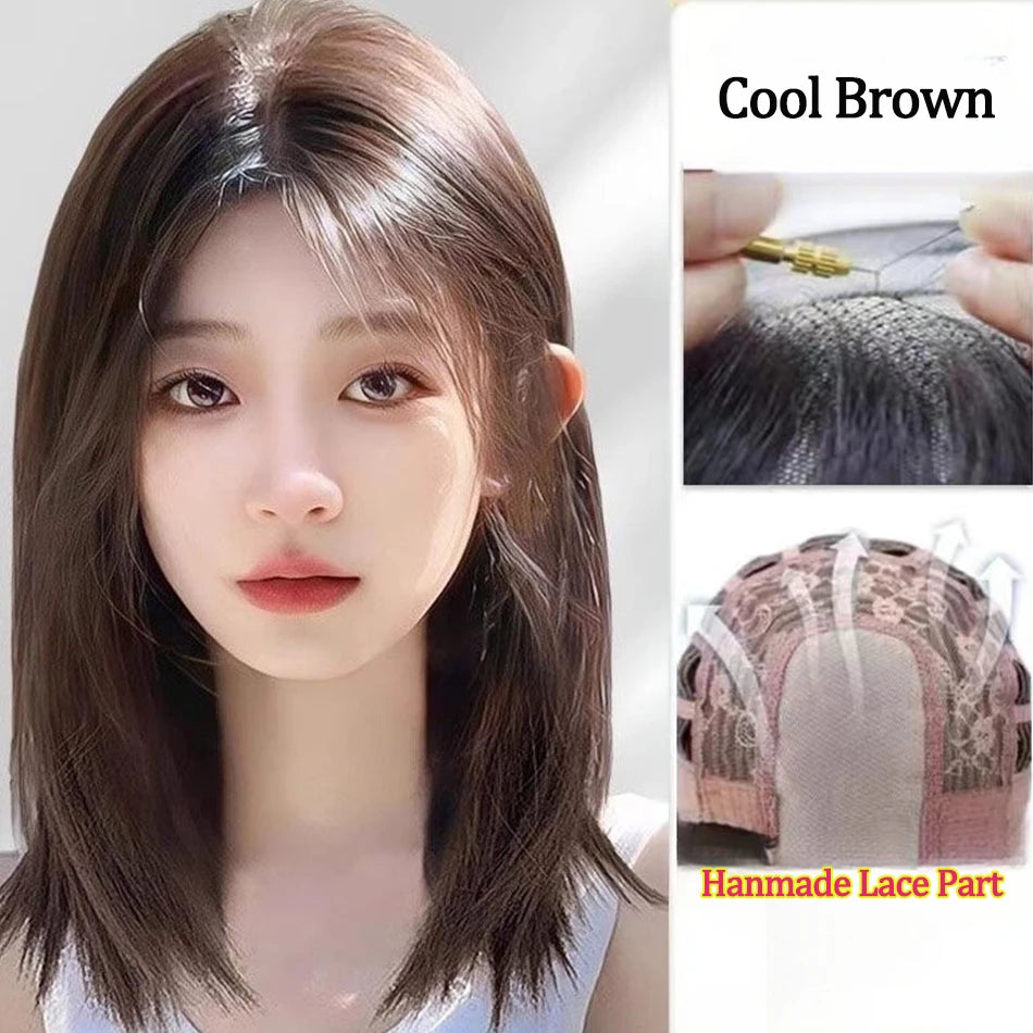 Shoulder Layered Synthetic BOB Wig With Transparent Lace Front Straight Heat Resistant Wig Hair For Women Daily Cosplay Party