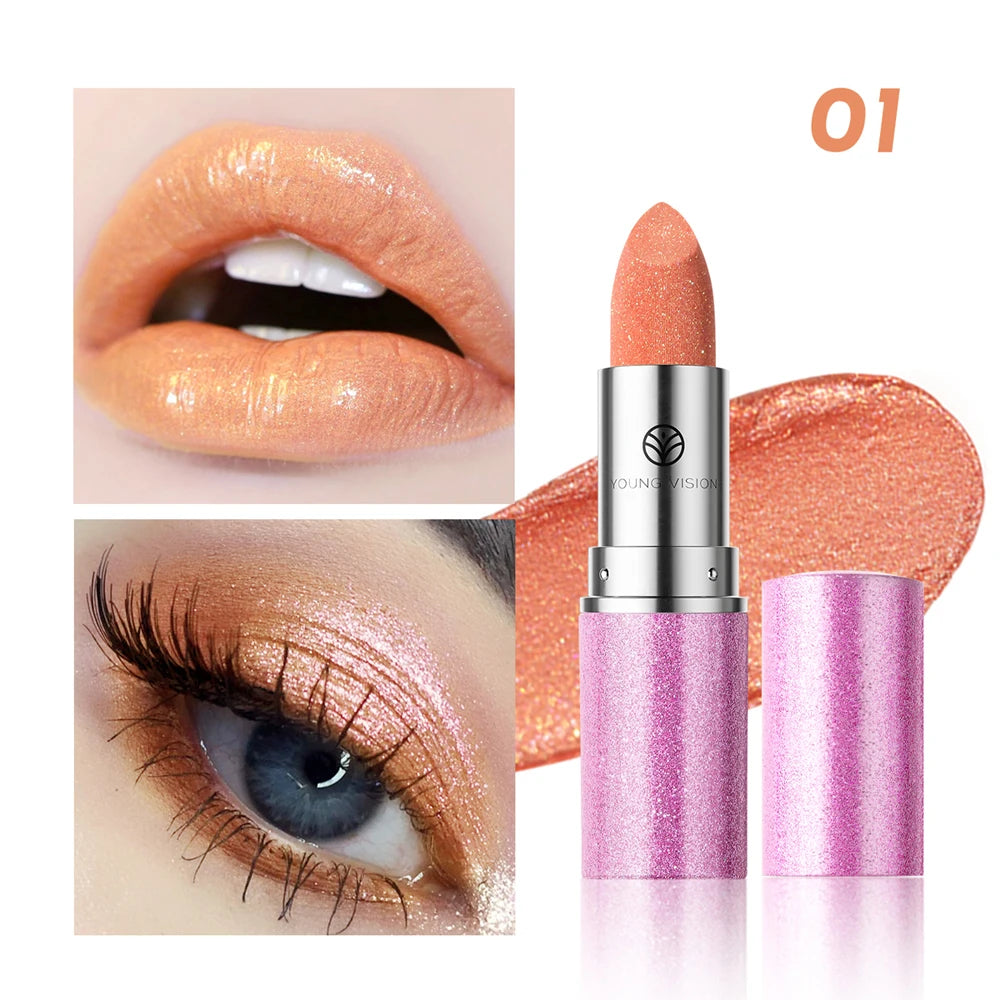 Multi-Color Non-stick Cup Matte Lipstick Flash Lasting Easy Color Diamond Lipstick Dark Halloween Look