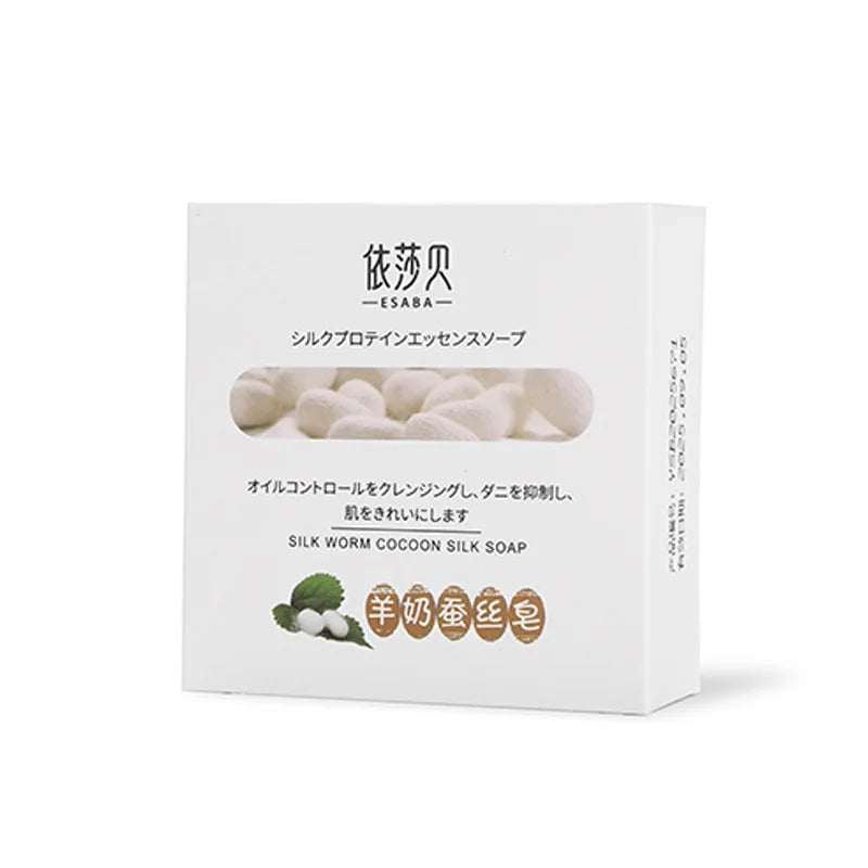 Goat Milk Silk Handmade Soap 60g Moisturizing Skin Care Cleansing Facial Soap Remove Acne Remove Shrink Face Cleaner Body Wash