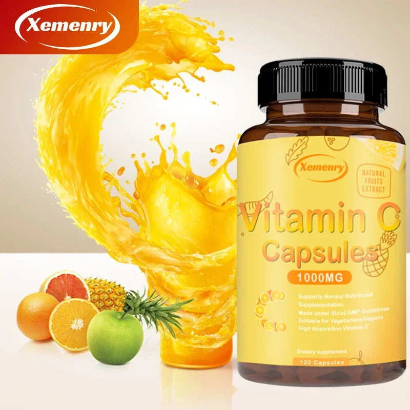 Vitamin C Capsules 1000mg - Immune System and Collagen Booster, Skin Health, Antioxidant Supplements