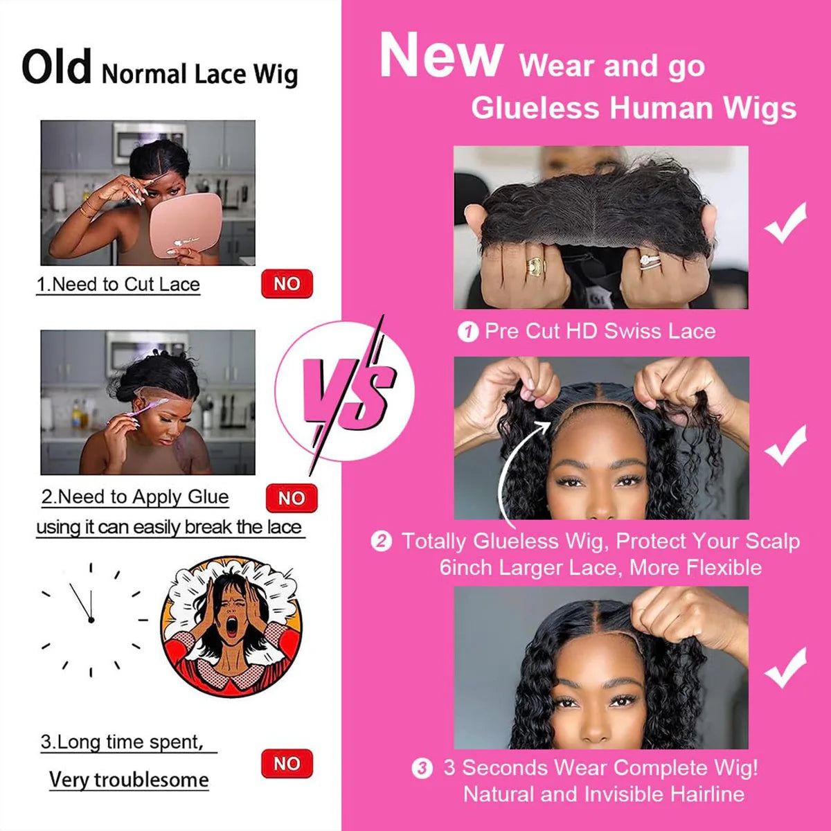 Waer to Go Glueless 5by5 Highlights Blonde Curly Wig 100% Human Hair 13x6 13x4 Transparent Lace Frontal Glueless Drawstring Wigs